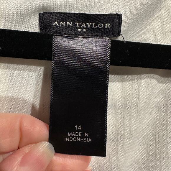 Ann Taylor Size 14 Cap Sleeve Double Knit Dress Striped Work Office Professional - Picture 3 of 7